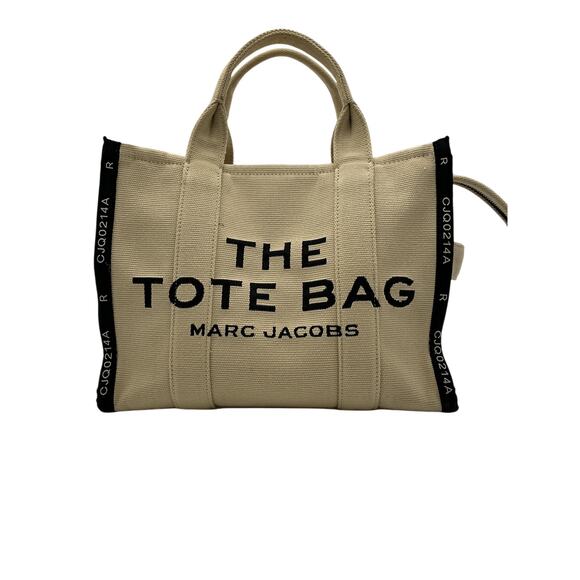 Marc Jacobs Beige Cotton The Small Jacquard Tote Bag - Picture 2 of 6